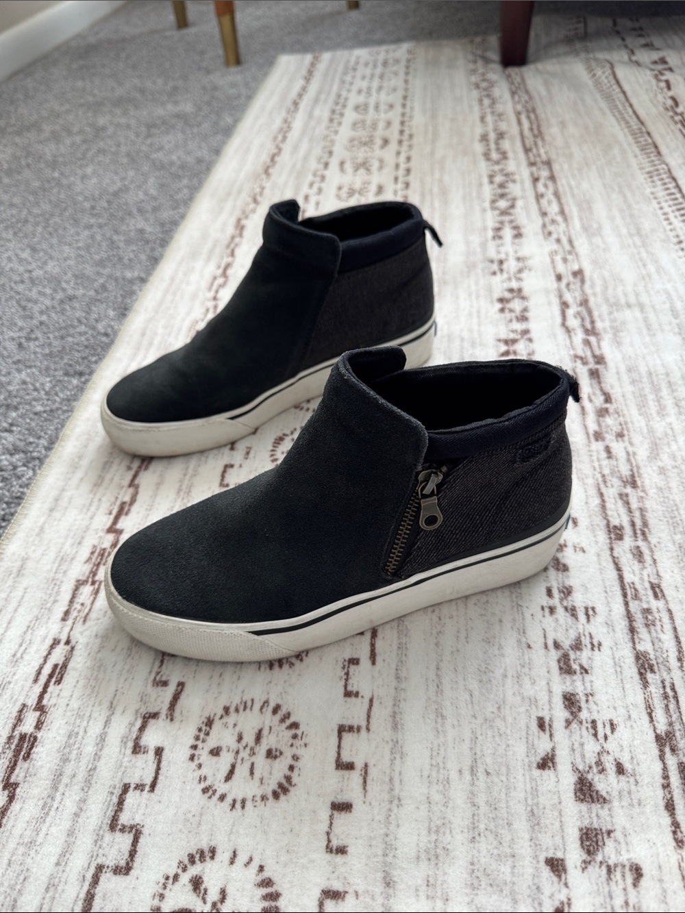 Keds Black High-Top Suede Platform Sneakers - Picture 5 of 8